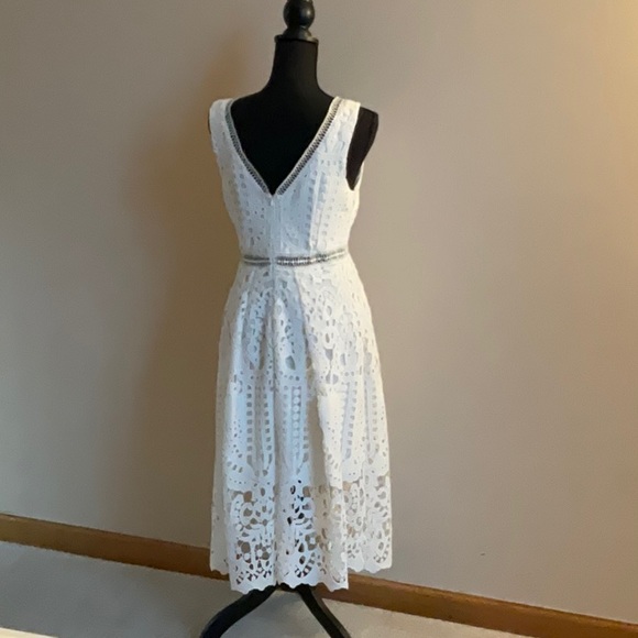 White Lace Summer Dress by Boston Proper - Picture 3 of 4
